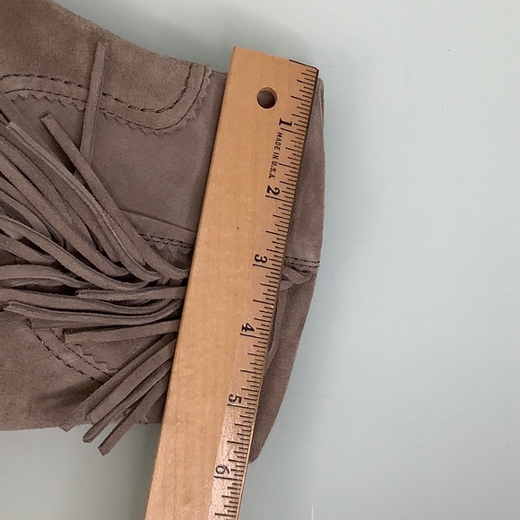 Sam Edelman light grey Suede Fringes Louie Ankle Boots booties size 8.5 EUC - Picture 15 of 16
